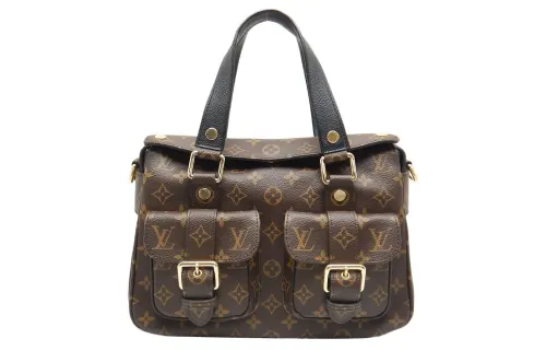 LOUIS VUITTON Leather One Shoulder Crossbody Handheld Travel Bag Women's Brown