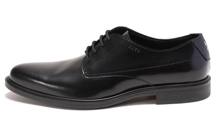 HUGO BOSS SS23 HUGO кожаный со шнурками бизнес официальный стиль кожаная обувь мужской стиль черный