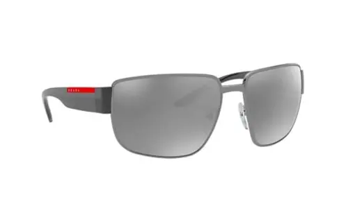 PRADA Plastic Irregular Shape Sunglasses Men's Gray