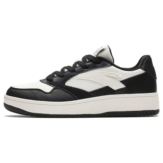 ANTA Life Collection Skateboard Shoes Men Low-Top Black White