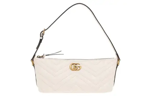 GUCCI GG Marmont Leather Handbag, Shoulder Bag Women's White