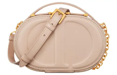 DIOR Embossed Logo Cow Leather Camera Bag, Crossbody Bag, Shoulder Bag Regular Women's Caramel Beige