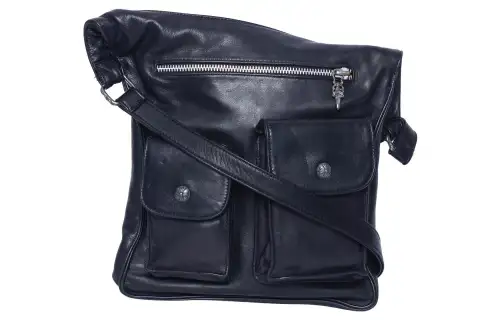 Chrome Hearts Leather Shoulder Bag, Crossbody Bag, Handbag Women's Black