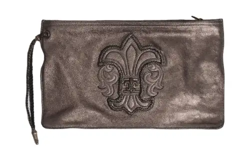 Chrome Hearts Leather Clutch Wallet Women's Brown