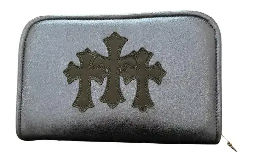 Chrome Hearts Leather Clutch Women's Marine Blue