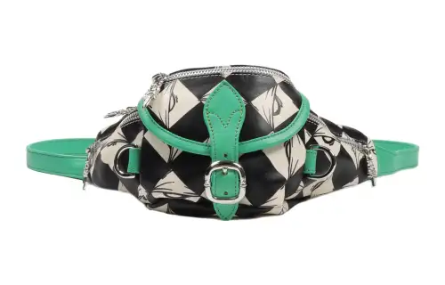 Chrome Hearts Leather Fanny Pack Women's Black/White/Green