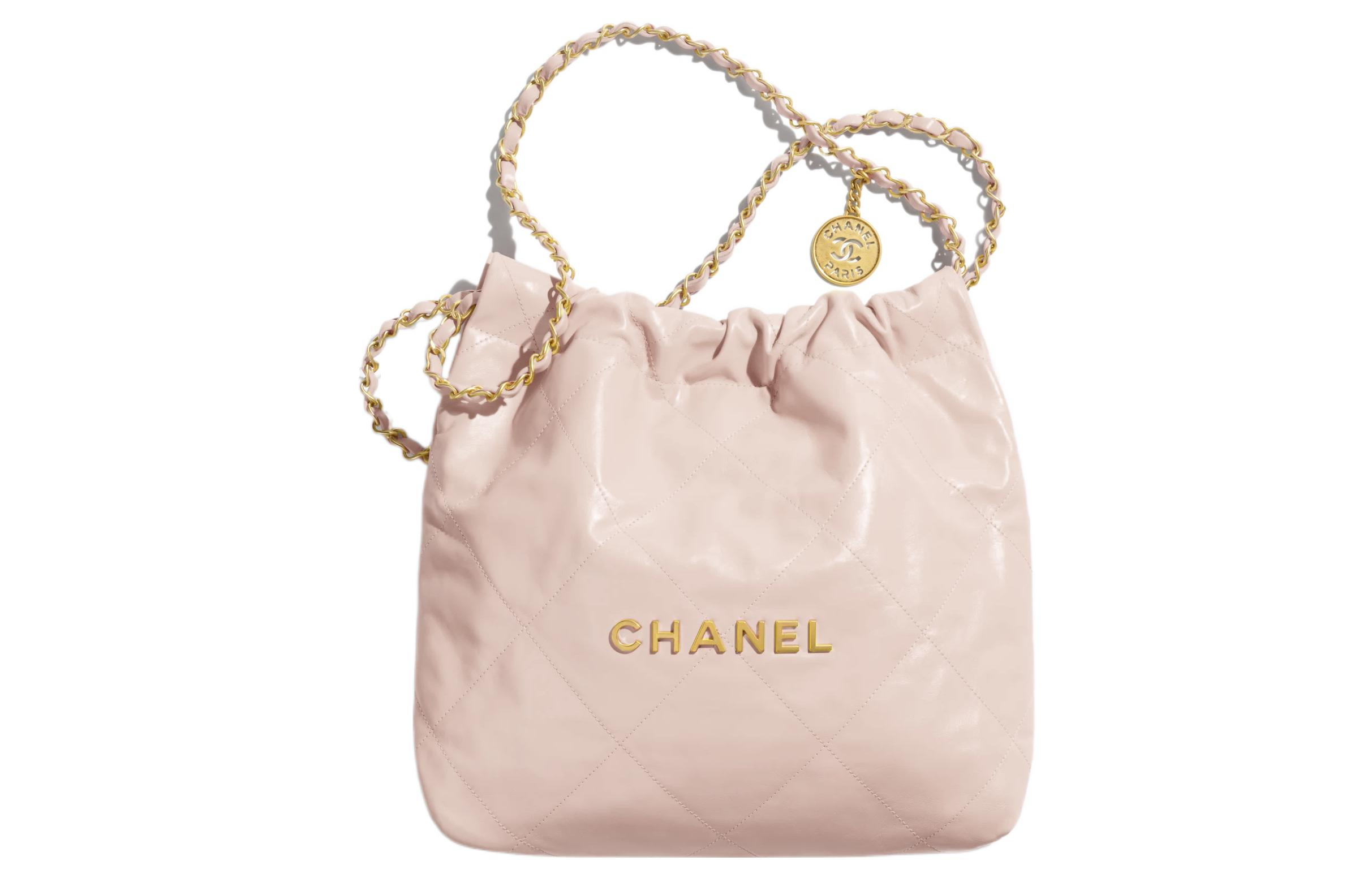 CHANEL 22Bag Smooth Finish Calfskin Tote Bag, Shopping Bag, Portable Crossbody Bag, Shoulder Bag Small Women's