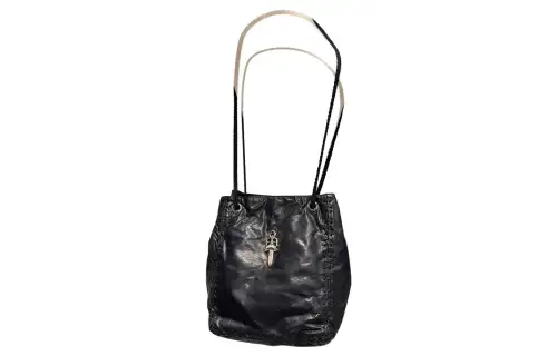 Chrome Hearts Leather One Shoulder Handbag Women's Black
