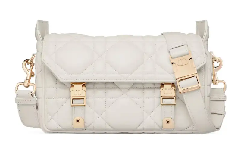 DIOR DiorCamp Cow Leather Crossbody Bag, Shoulder Bag Women's White