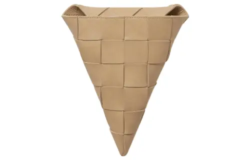 Bottega Veneta Paper Cow Leather Clutch Mini Women's Light Brown