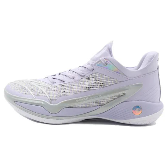 ANTA Frivolous Series Basketball Shoes Men Low-Top Purple/Yellow White