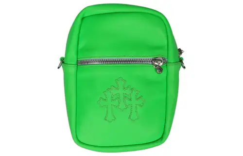 Chrome Hearts Leather Shoulder Bag, Crossbody Bag Women's Neon Green