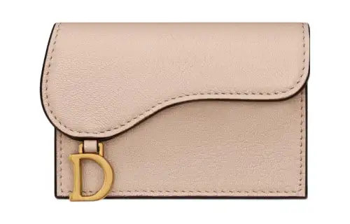 DIOR Saddle Goatskin Card Holder Card Holder Women's Caramel Beige