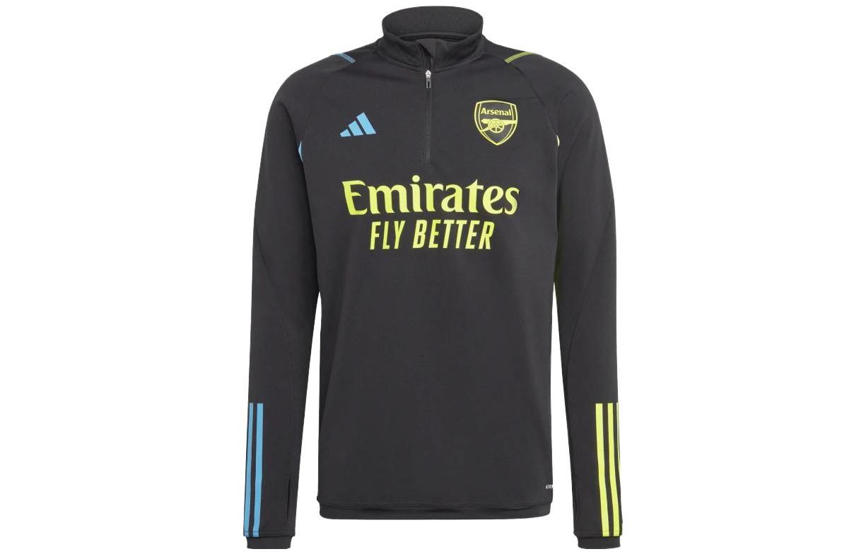 Adidas Arsenal Tiro 23 Training Top Arsenal letter stripe print football sports long-sleeved sweatshirt men's black