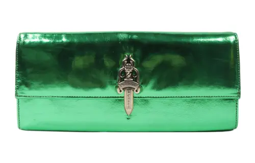 Chrome Hearts Leather Clutch Women's Green