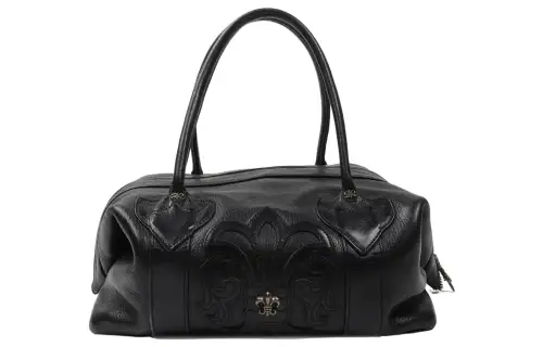 Chrome Hearts Leather Bucket Bag, One Shoulder Handbag Regular Women's Black