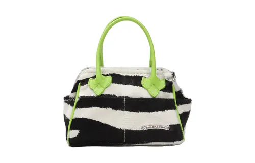 Chrome Hearts Zebra Print Leather Wallet Mini Women's Black/White