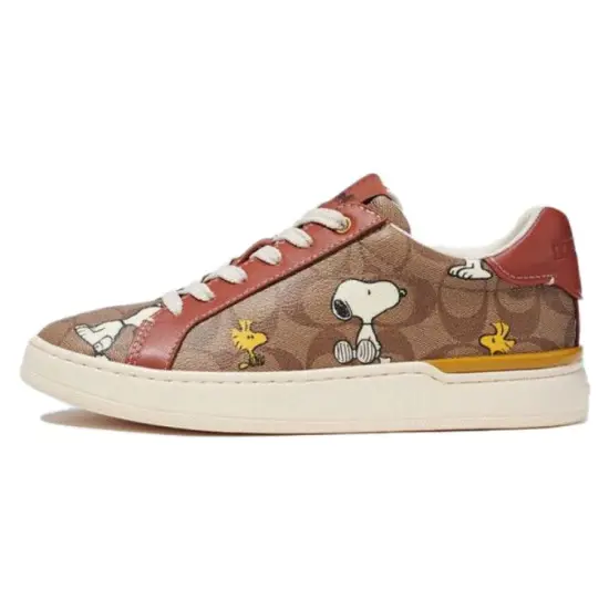 COACH Skateboard Shoes Men Low-Top Khaki