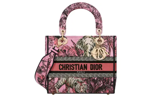 DIOR Lady D Lite Handbag, Shoulder Bag, Crossbody Bag, Handbag Medium Women's Pink/Multicolor