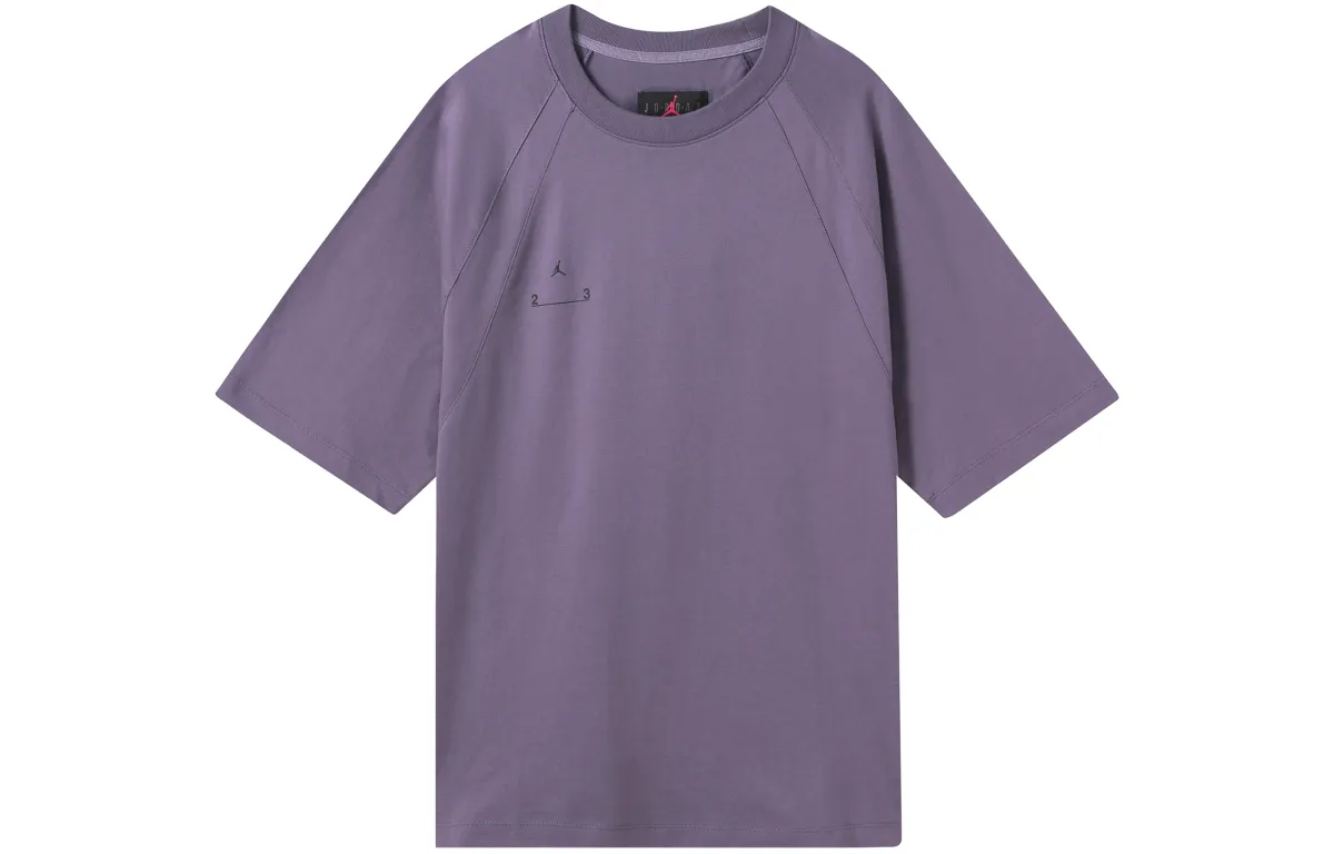 Jordan T-Shirts Men's Purple Crew Neck Moderate Straight Fit