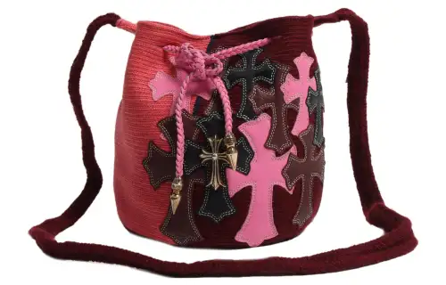 Chrome Hearts Leather Bucket Bag, Shoulder Bag, Crossbody Bag Women's Multicolor