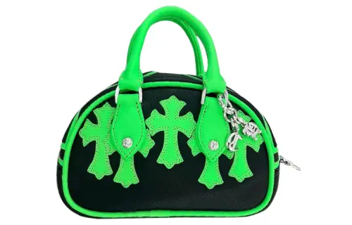 Chrome Hearts Leather Handbag Women's Black/Green