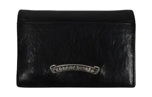 Chrome Hearts Leather Wallet Unisex Black