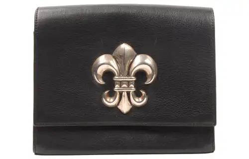 Chrome Hearts Leather Shoulder Bag, Crossbody Bag Women's Black