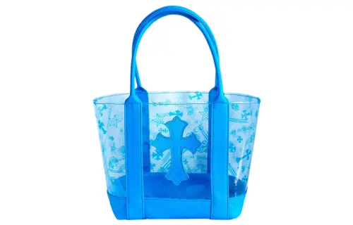 Chrome Hearts Leather Tote Bag, Shopping Bag, Handbag Mini Women's Blue