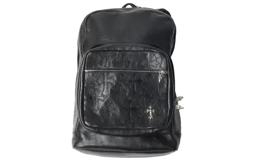 Chrome Hearts Zip Closure Leather Backpack Women's Black