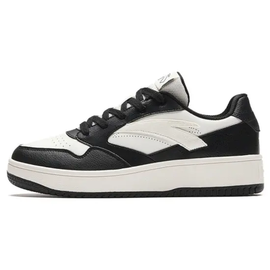 ANTA Life Collection Skateboard Shoes Women's Low-Top Black White