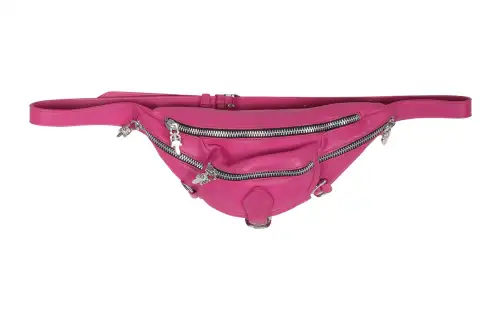Chrome Hearts Leather One Shoulder Crossbody Fanny Pack Women's Pink