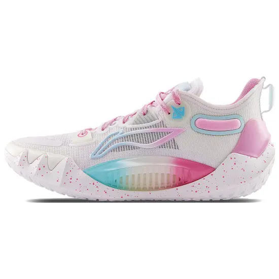 LINING JB1 Basketball Shoes Men Low-Top White Blue Pink