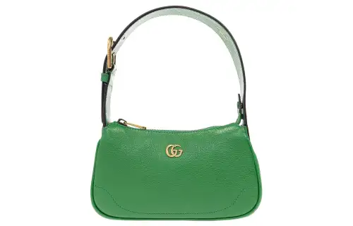 GUCCI Aphrodite Leather Shoulder Bag, Pochette Handbag, Shoulder Bag Mini Women's Green
