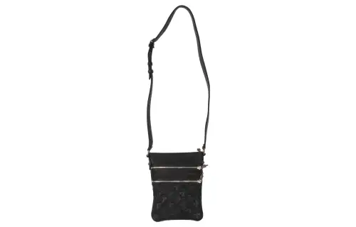 Chrome Hearts Leather Shoulder Bag, Crossbody Bag Unisex Black