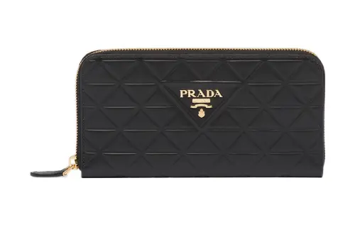 PRADA Leather Wallet Women's Black