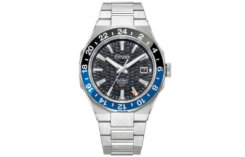 CITIZEN Citizen Series8 Series Series 8 880 GMT Series 100m Waterproof Automatic Mechanical Movement Stainless Steel Strap Japanese and Korean Watch 41mm Unisex Black Dial NB6031-56E