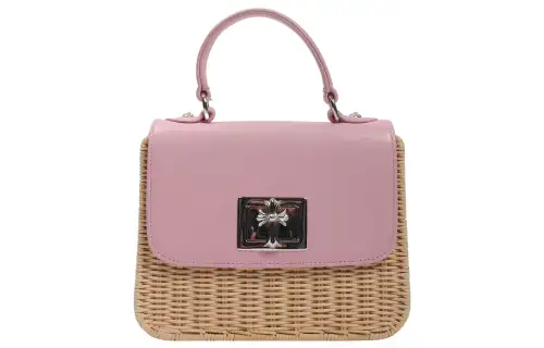 Chrome Hearts Leather Shoulder Bag, Crossbody Bag, Handbag Women's Beige/Pink