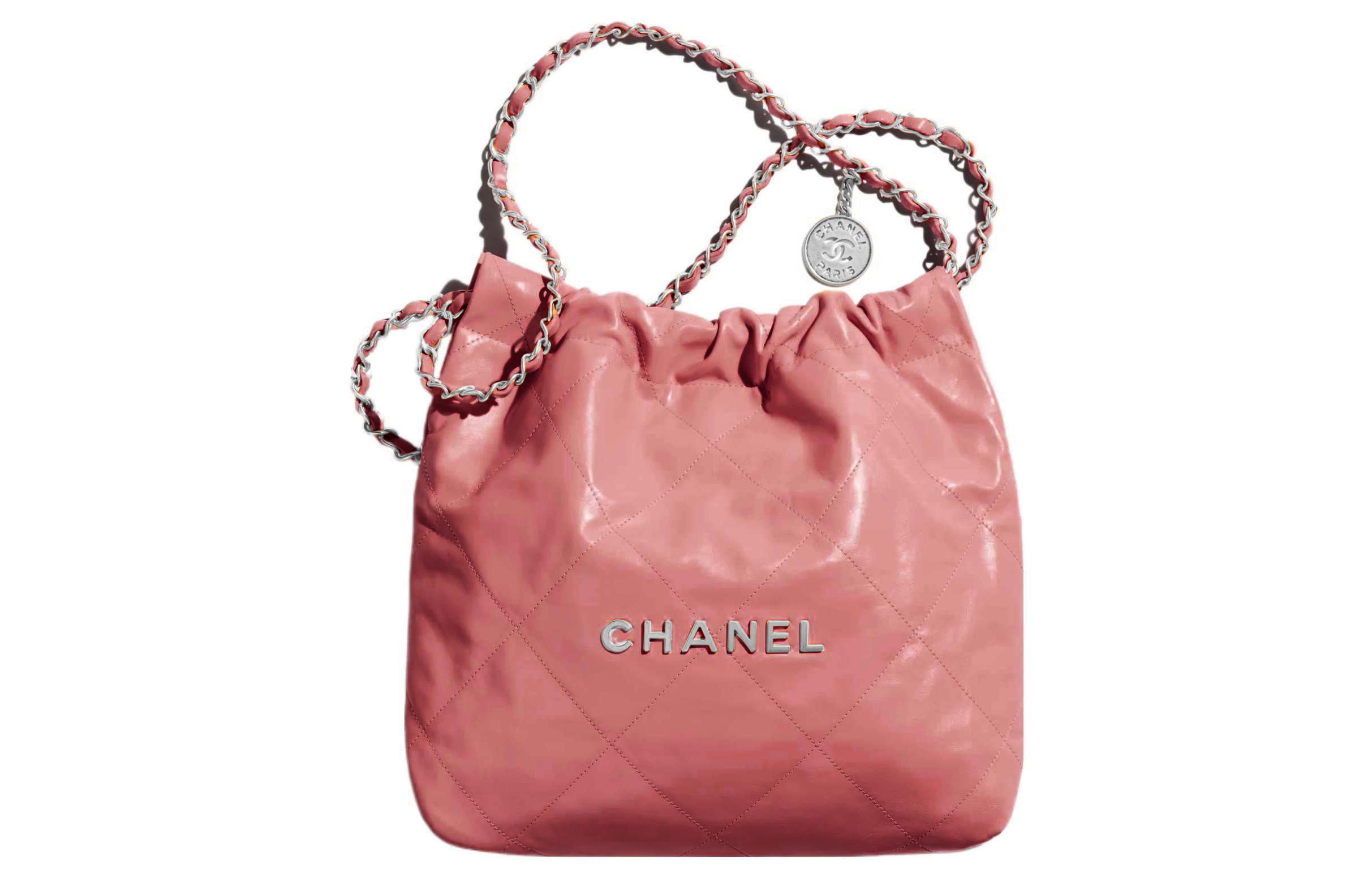 CHANEL 22Bag Smooth Finish Calfskin Tote Bag, Shopping Bag, Portable Crossbody Bag, Shoulder Bag Small Women's
