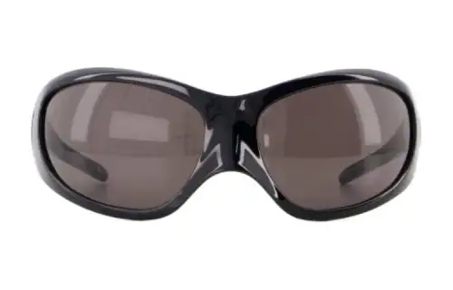 Balenciaga Plastic Irregular Shape Sunglasses Women's Black