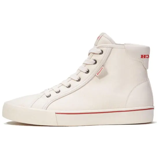 COACH Skateboard Shoes Men High-Top Beige