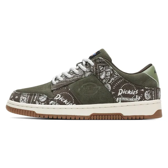 Dickies Skateboard Shoes Men Low-Top Black White/Brown