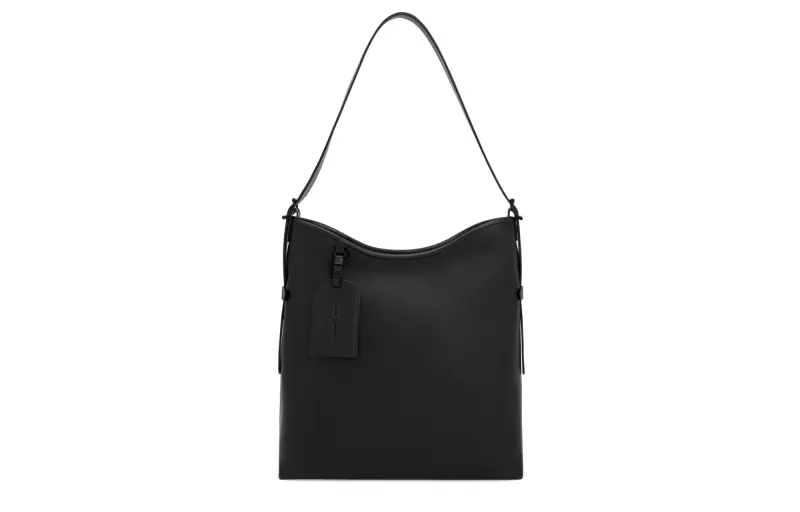 CHARLES&KEITH PU, Textile Tote Bag, Shopping Bag, Shoulder Bag Women's Black/Grey Gray/Olive Green