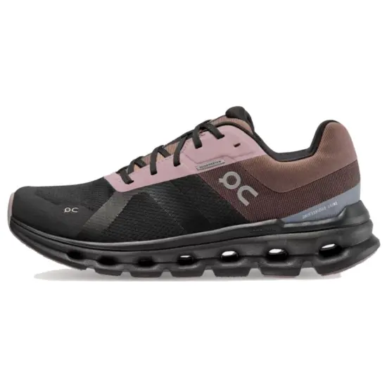 On Cloudrunner Cushioning Low Top Running Shoes Women's Black Brown