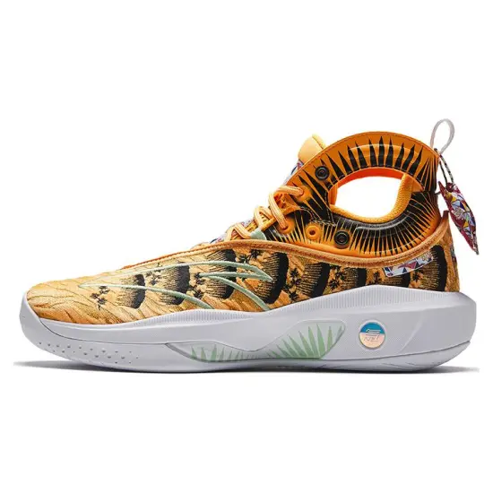 Anta KT8 Dragon Boat Festival Anti Slip Wear Resistant High Top Basketball Shoes Men's Yellow Black