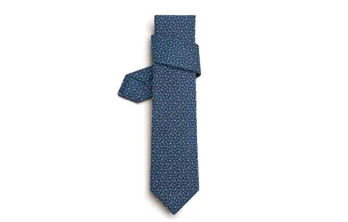 HERMES Multicoloured silk blue tie, English, men's style