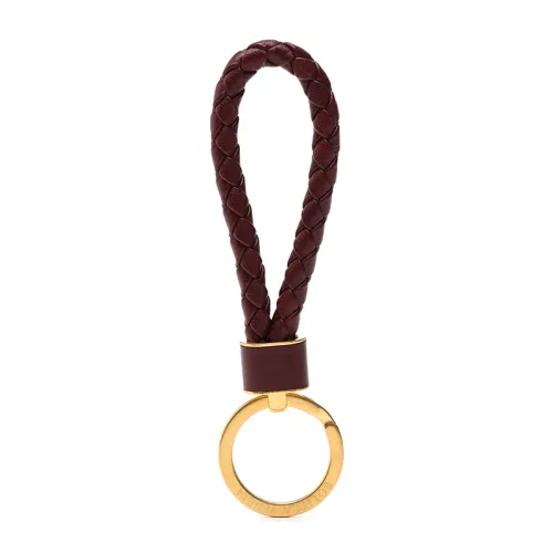 Bottega Veneta Sheepskin Keychains Unisex Dark Purple
