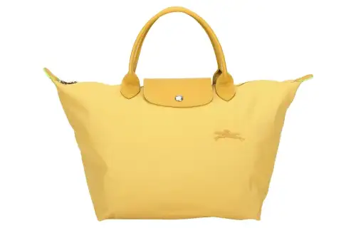 LONGCHAMP Fabric With Cow Leather Dumpling Bag Handbag Small Women's Wheat Yellow