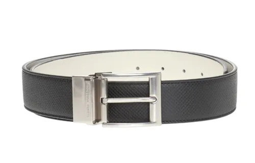 Bottega Veneta Solid Color Texture, Pin Buckle Leather Belts Men's Black 3.5cm