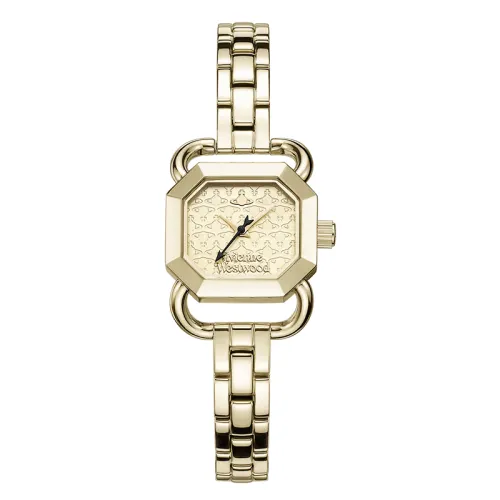 Vivienne Westwood Vivienne westwood, quartz watch strap stainless steel, golden dial, retro geometric square fashionable women's watch, quartz mechanism